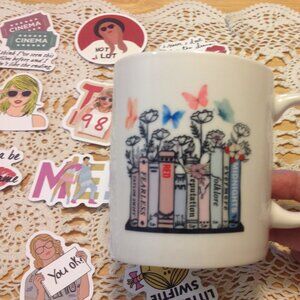 Swiftie Alert! Eras coffee cup and stickers